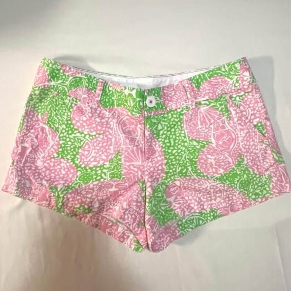 Lilly Pulitzer The Walsh Shorts Lemonade print. Sz 6 100% Cotton Art To Wear EUC